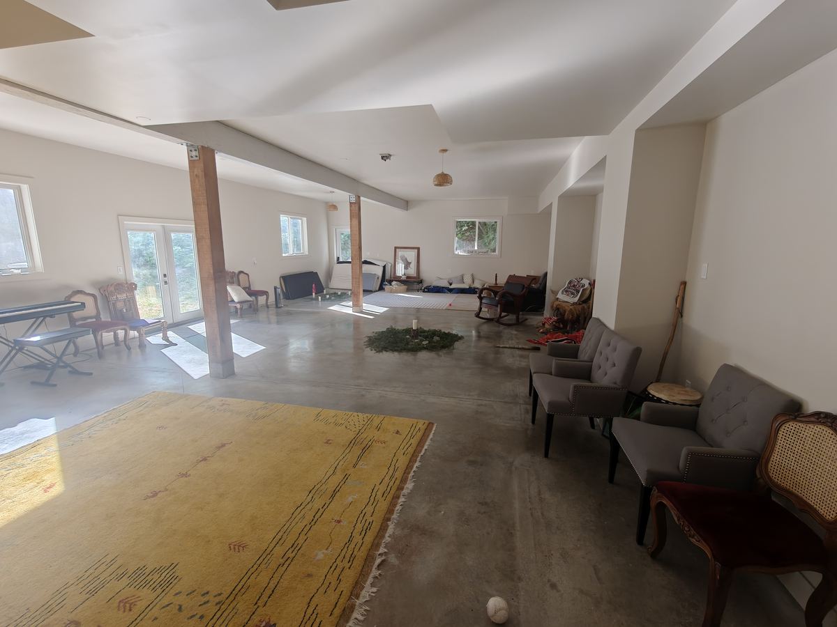 The downstairs temple space